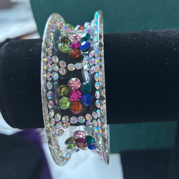Colorful‎ Rhinestone Bangle Bracelet - Picture 2 of 4
